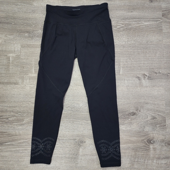 Sweaty Betty Pants - SWEATY BETTY Power Laser Cut Black Workout 7/8 Leggings Small